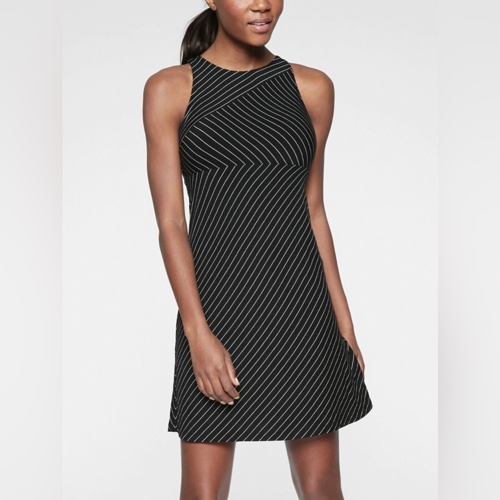 Athleta Santorini High Neck Mix Stripe Dress, Small - Picture 1 of 8